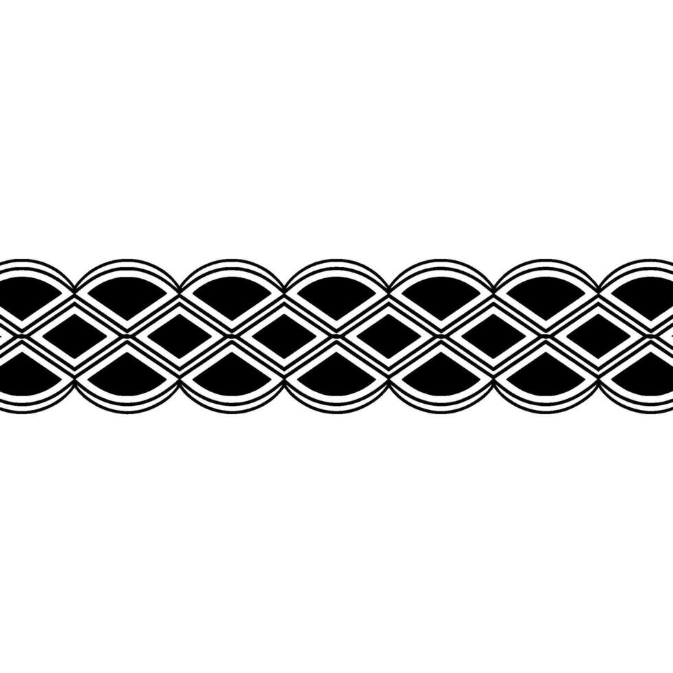 Geometric Wave Border, Minimalist , Black White, Pattern vector