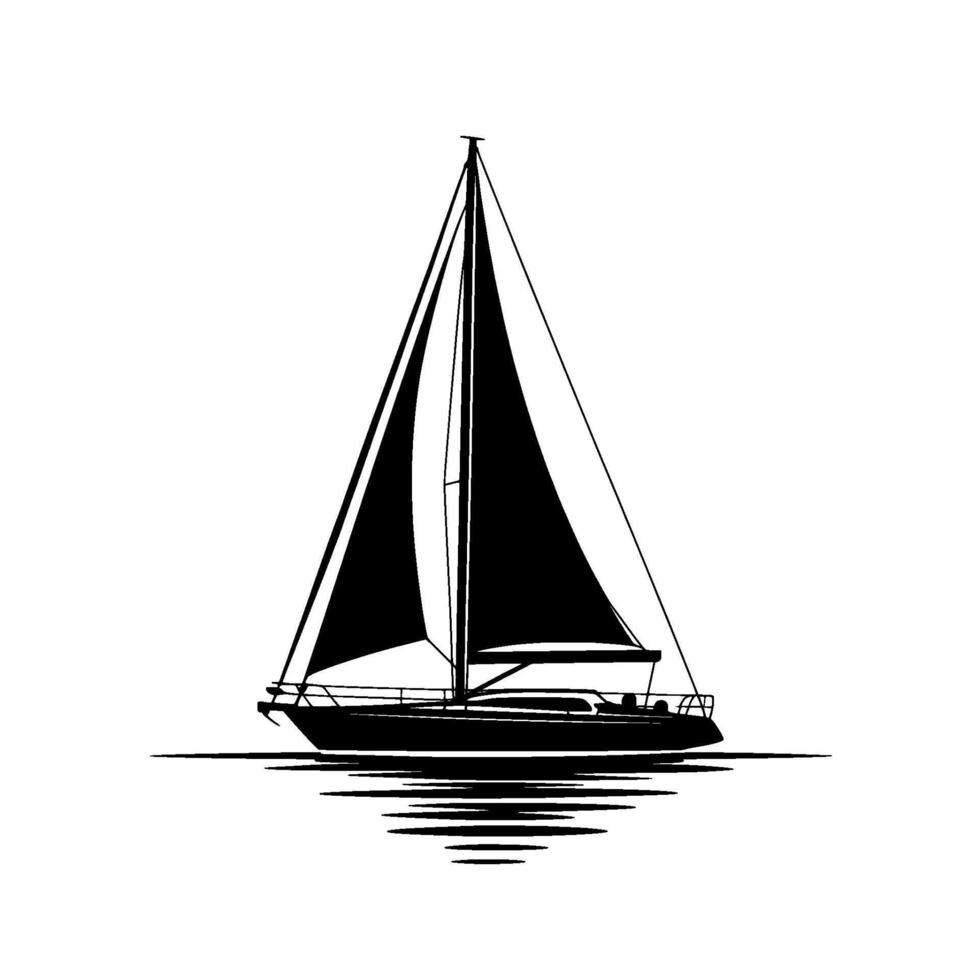Silhouette Sailboat Serenity, Coastal Escape vector