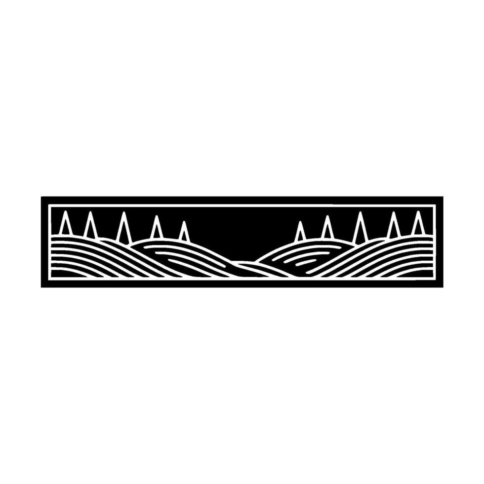 Minimalist Landscape, Wave-Like Hills, Geometric vector