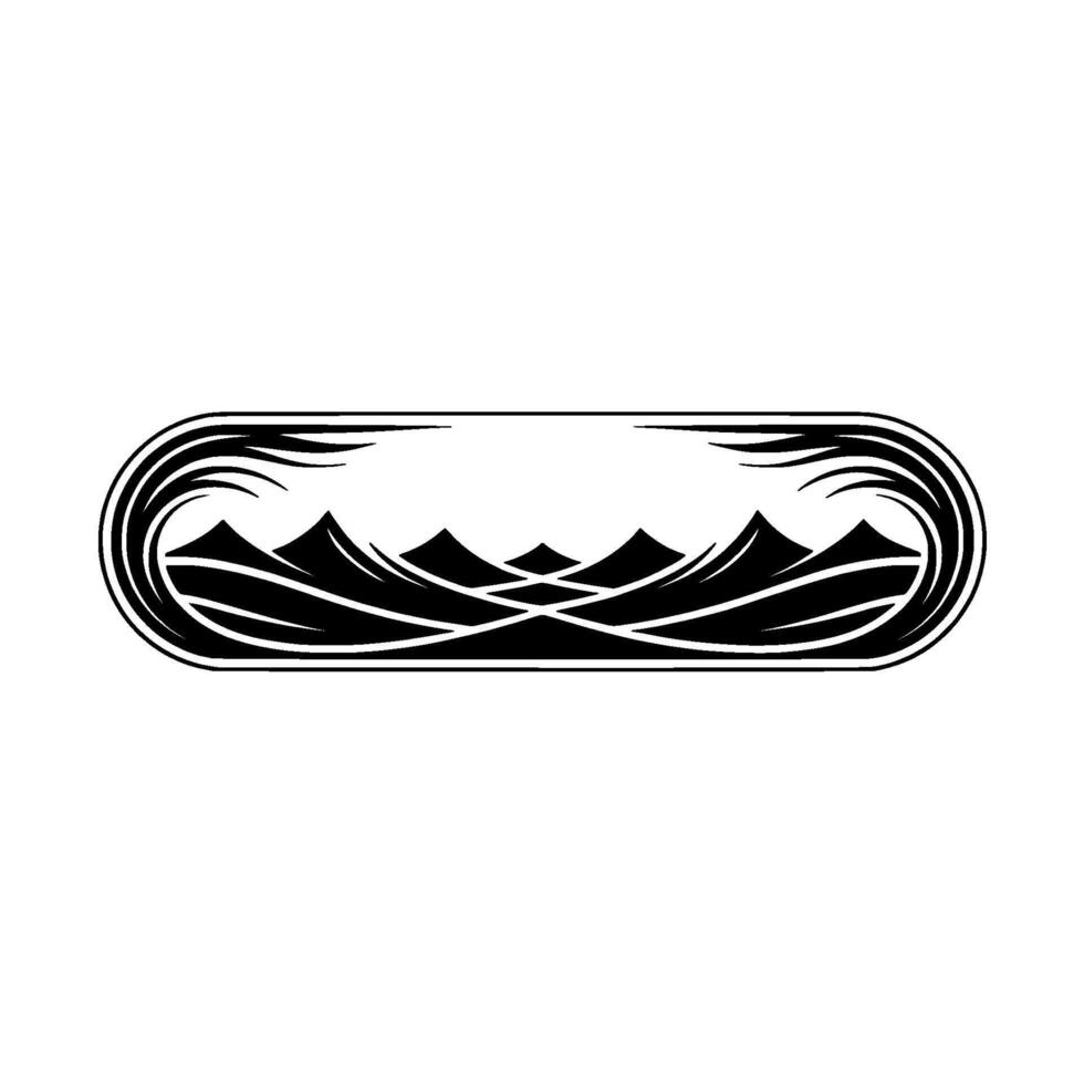 Abstract Mountain Wave Emblem, Minimalist vector
