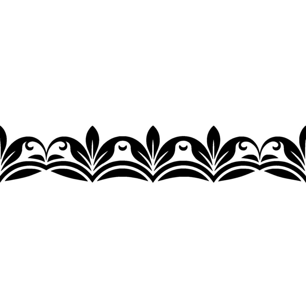 Elegant Black Floral Border, Vintage, alternate version 5 vector