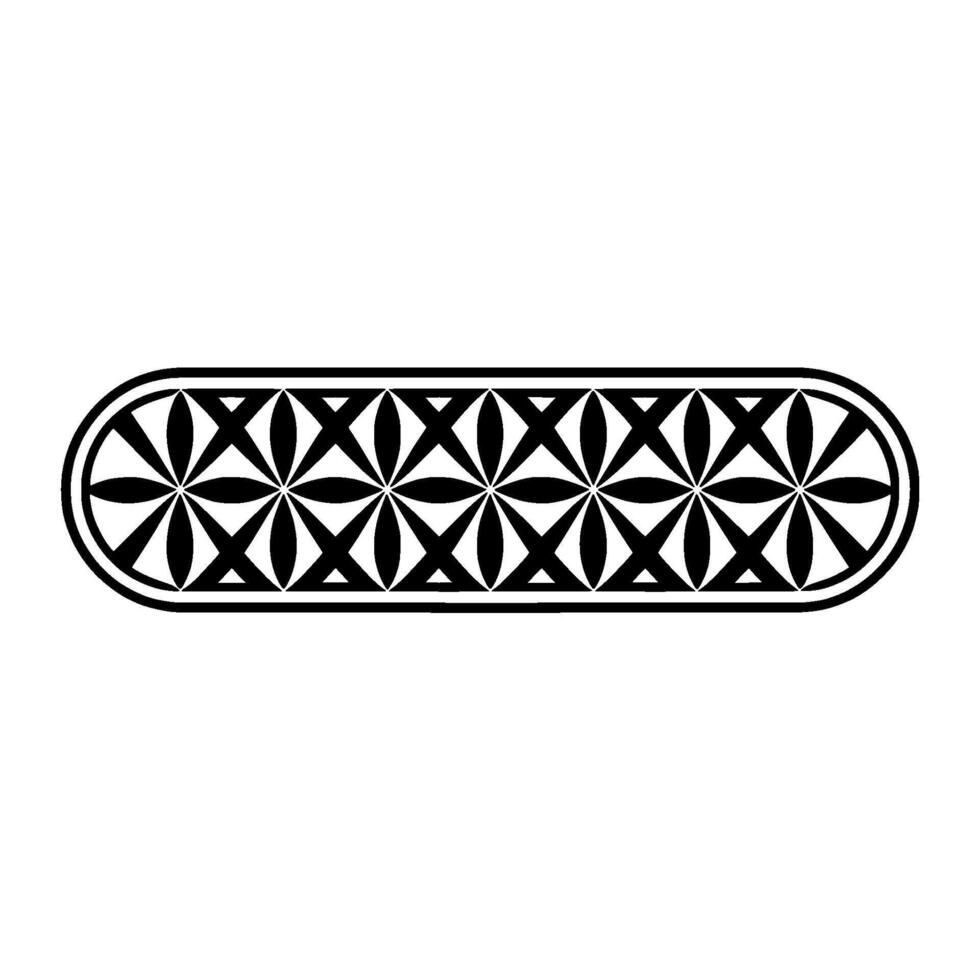 Geometric Oval Pattern, Minimalist , Black White vector