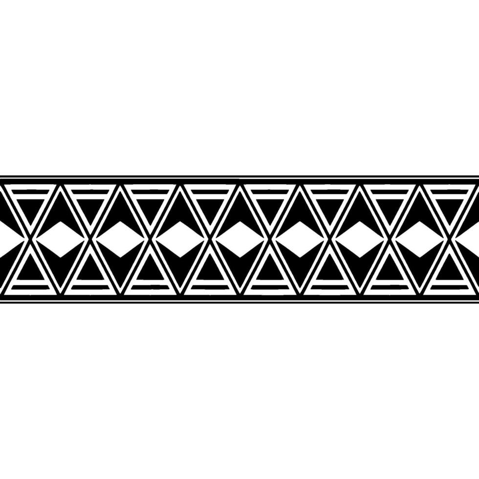 Geometric Deco Border, Black White Pattern, Diamonds vector