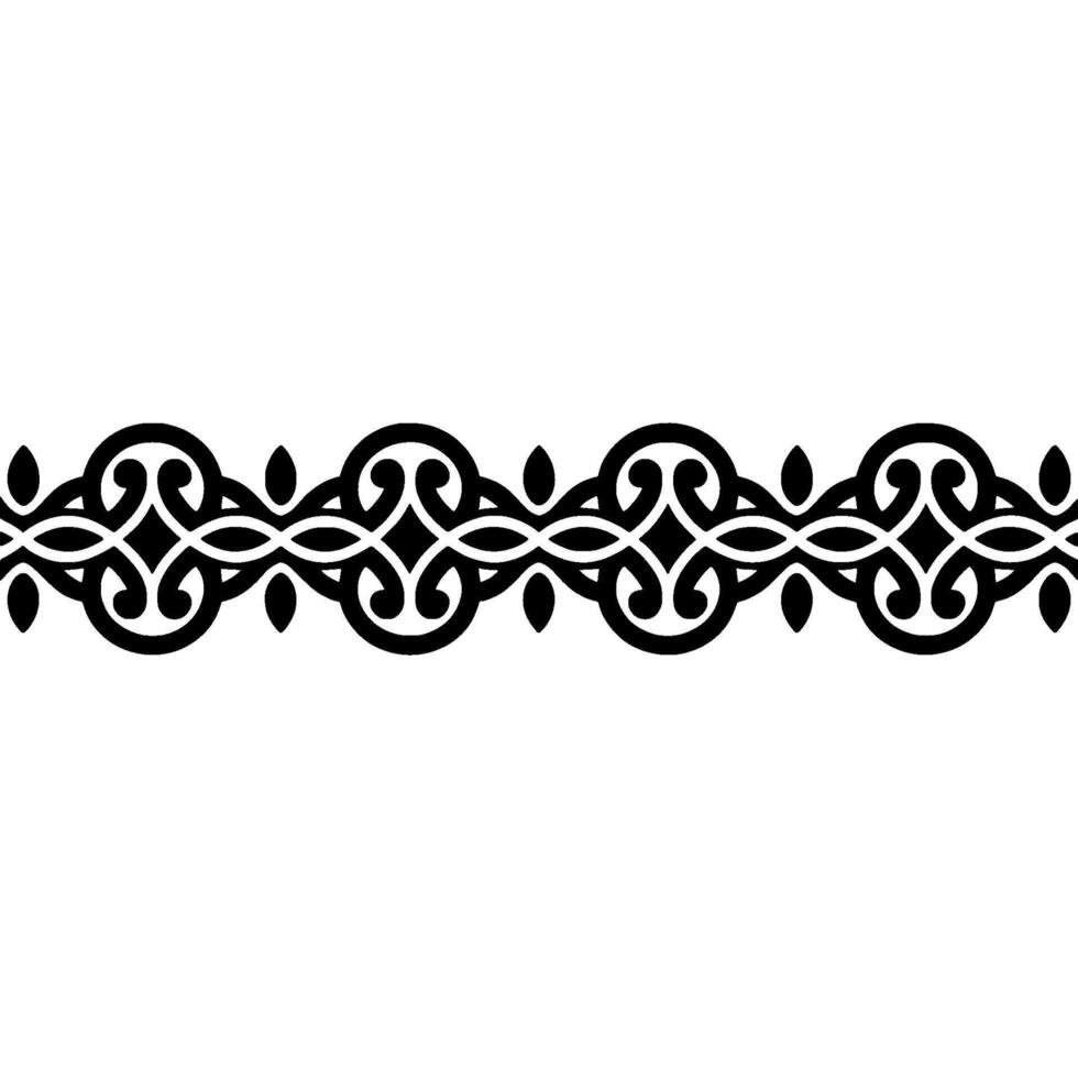 Intricate Black Ornamental Border, Vintage Style, Celtic vector