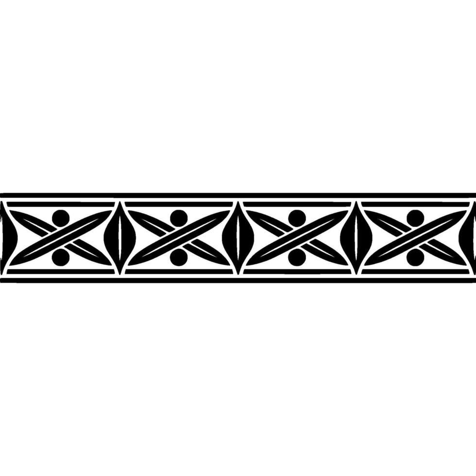Geometric Border, Art Deco Motif, Black White, Elegant vector