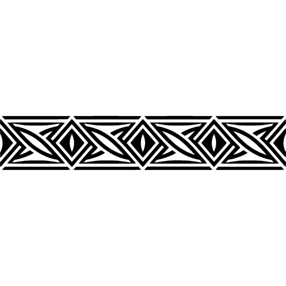 Geometric Deco Border, Stylized Black White Pattern, Art deco vector