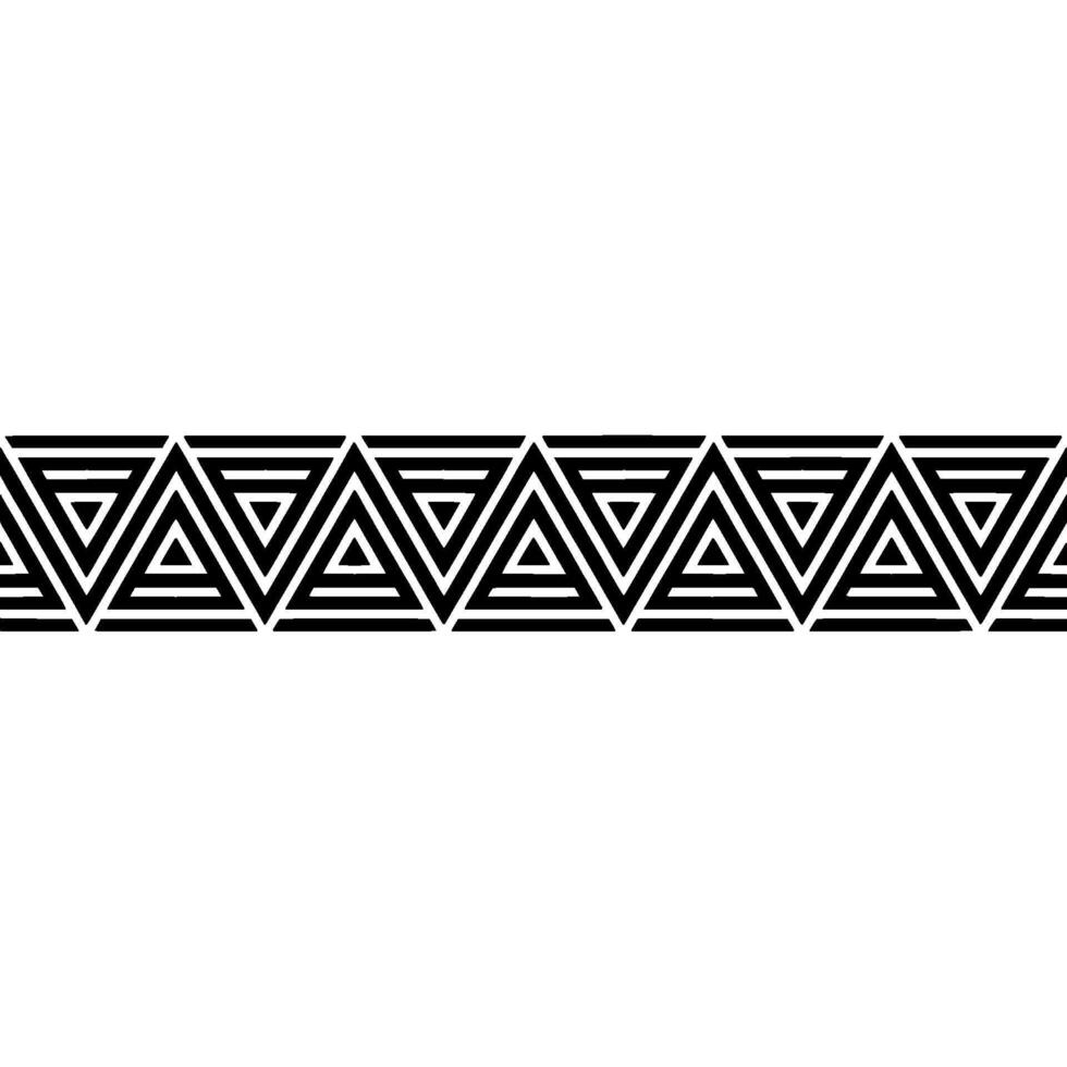 Geometric Deco Border, Repeating Triangles, Minimalist vector