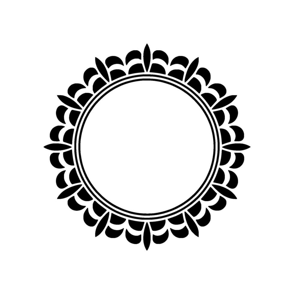 Intricate Circular Ornament, Minimalist - Frame vector
