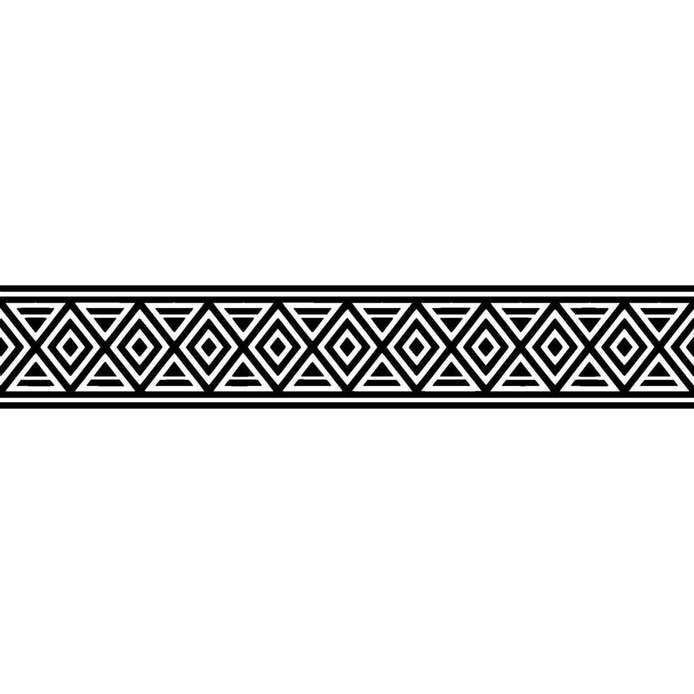 Geometric Deco Border, Minimalist Pattern, Black White - Monochrome vector