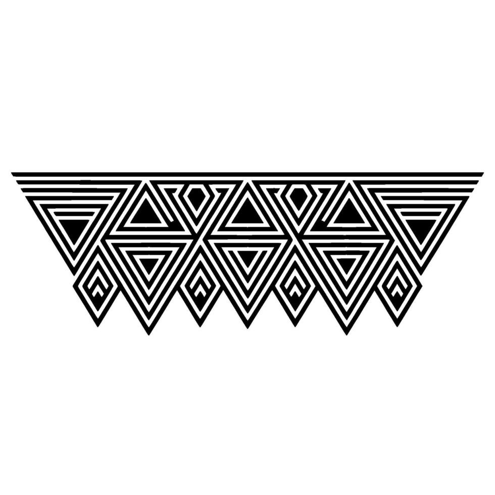 Geometric Deco Border, Minimalist Black White Pattern, Triangle vector