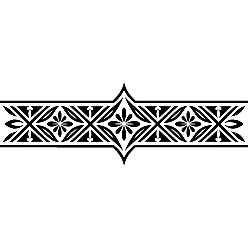 Geometric Border, Intricate Ornament, Vintage vector