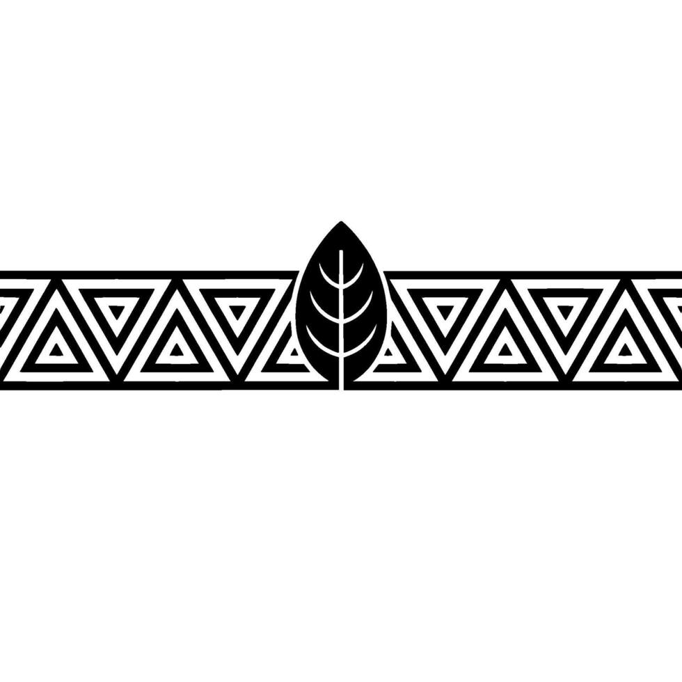 Geometric Leaf Border, Art Deco Style - Pattern vector