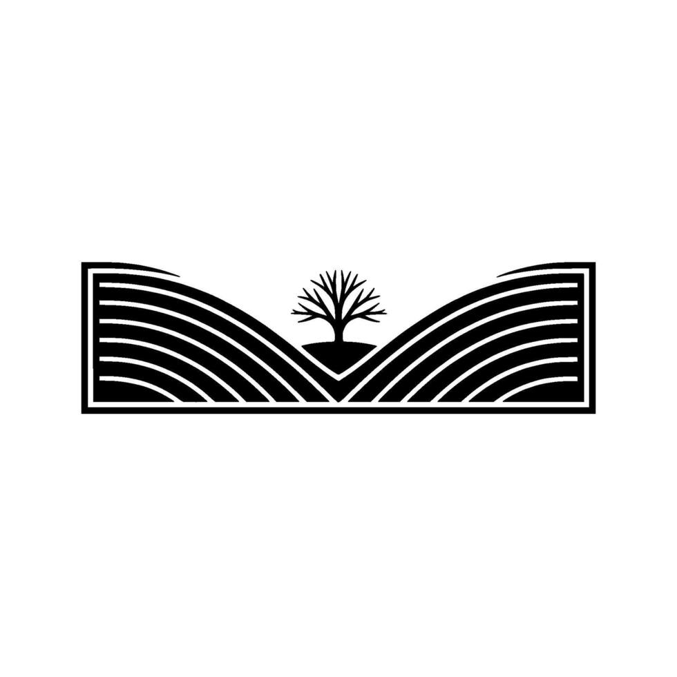 Minimalist Landscape Emblem Growth, Resilience, and Harmony vector