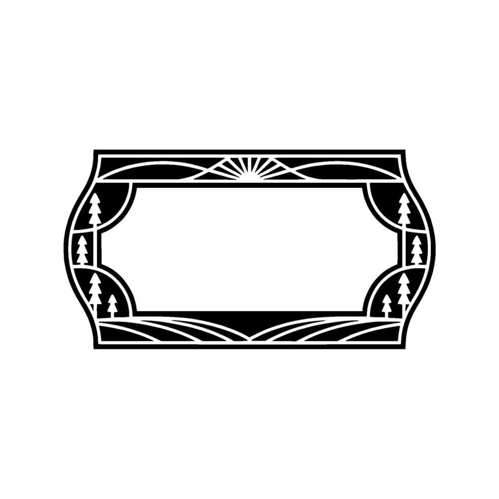 Art Deco Forest Frame Elegant, Vintage Element vector