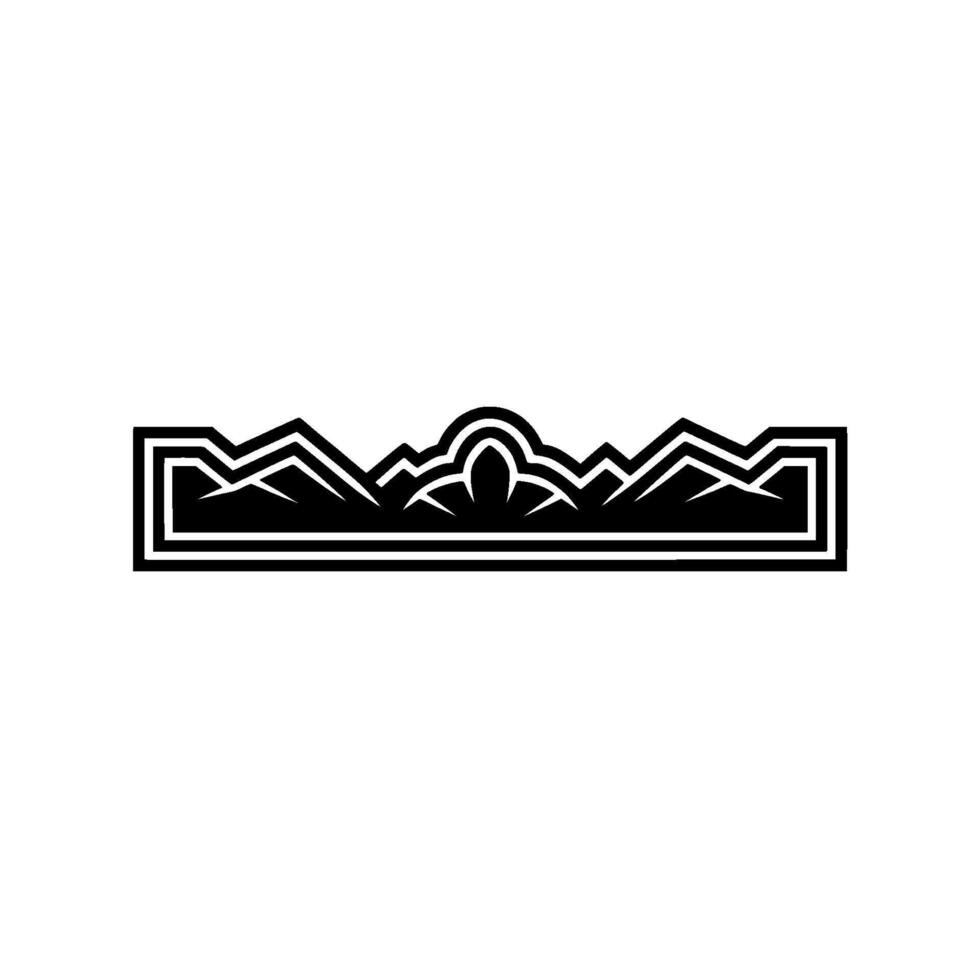 Stylized Mountain Range Emblem, Minimalist Landscape, Mountains vector