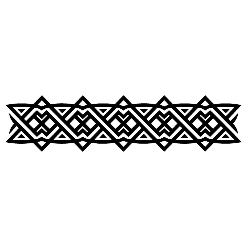 Intricate Celtic Border, Geometric Pattern, Black White, Linear vector
