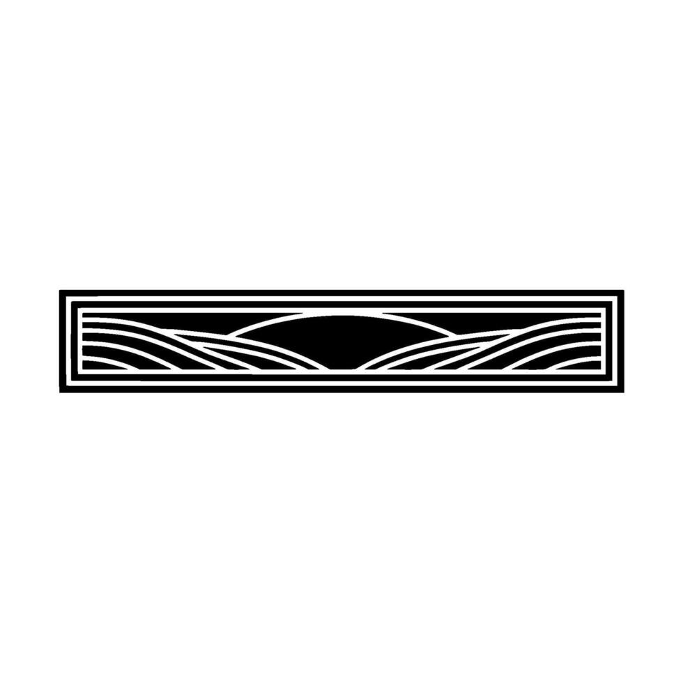 Geometric Horizon Stylized Landscape Border vector