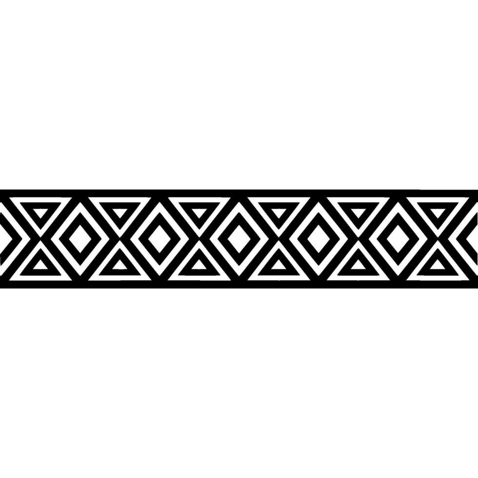 Geometric Deco Border, Minimalist Pattern, Black White - Texture vector