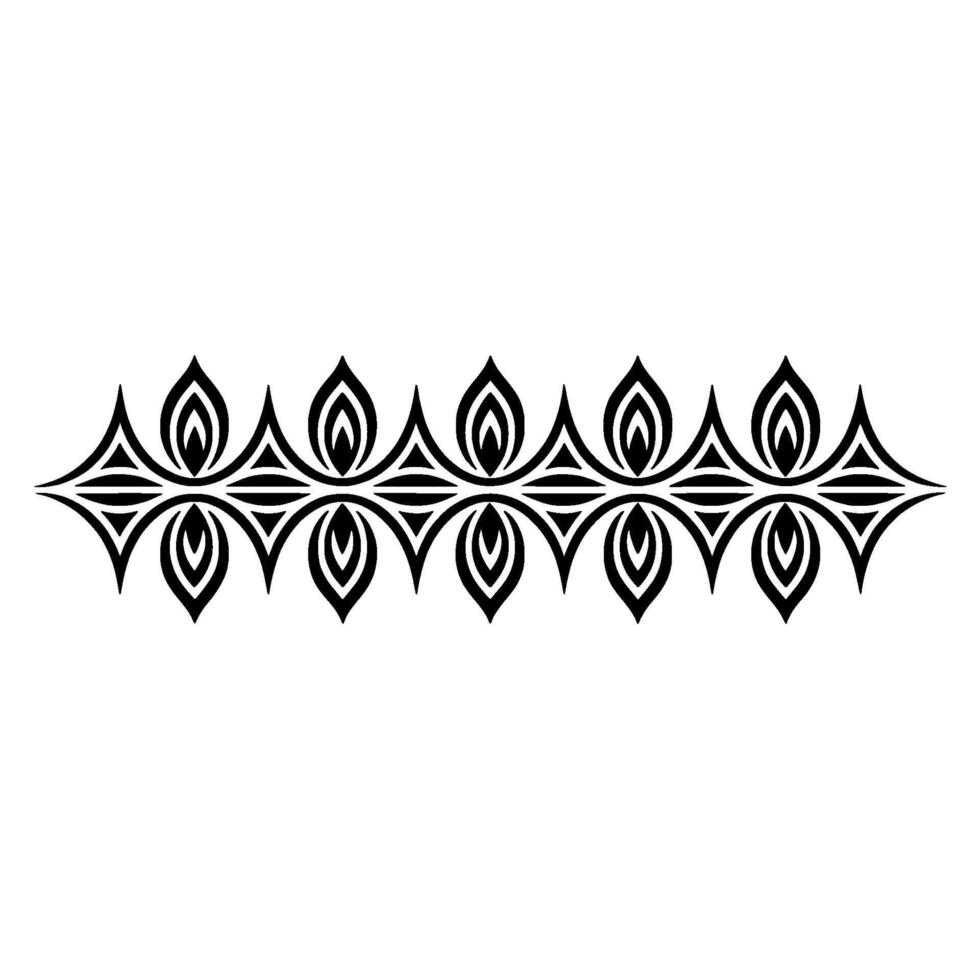 Intricate Tribal Border, Geometric , Black and White, Pattern vector