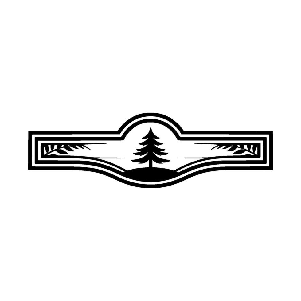 Rustic Mountain Emblem, Vintage Silhouette vector