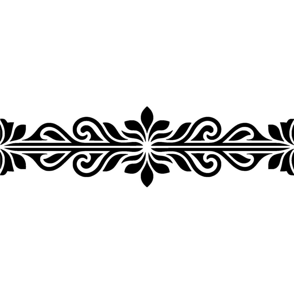 Elegant Black Floral Border, Vintage Element, alternate version 34 vector