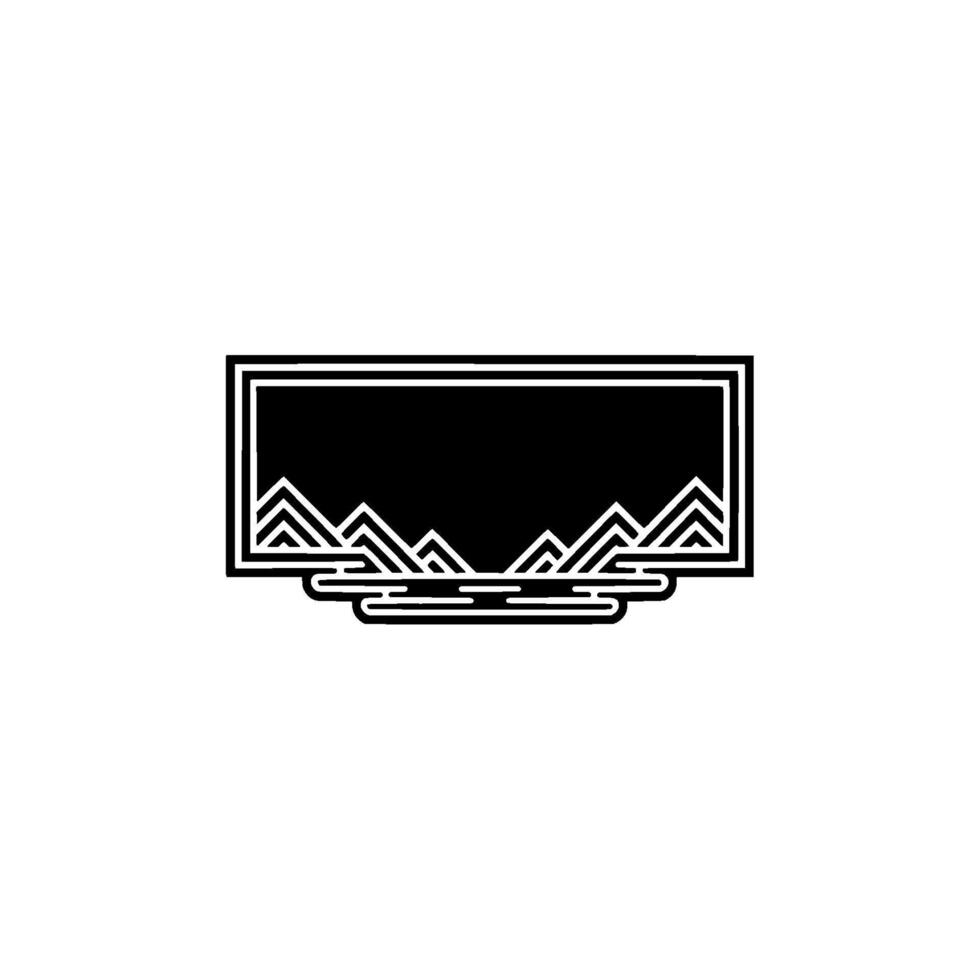 Geometric Mountainscape Emblem, Minimalist, Mountain vector