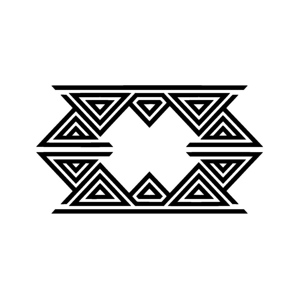 Geometric Tribal Motif, Minimalist , Black White, Geometry vector