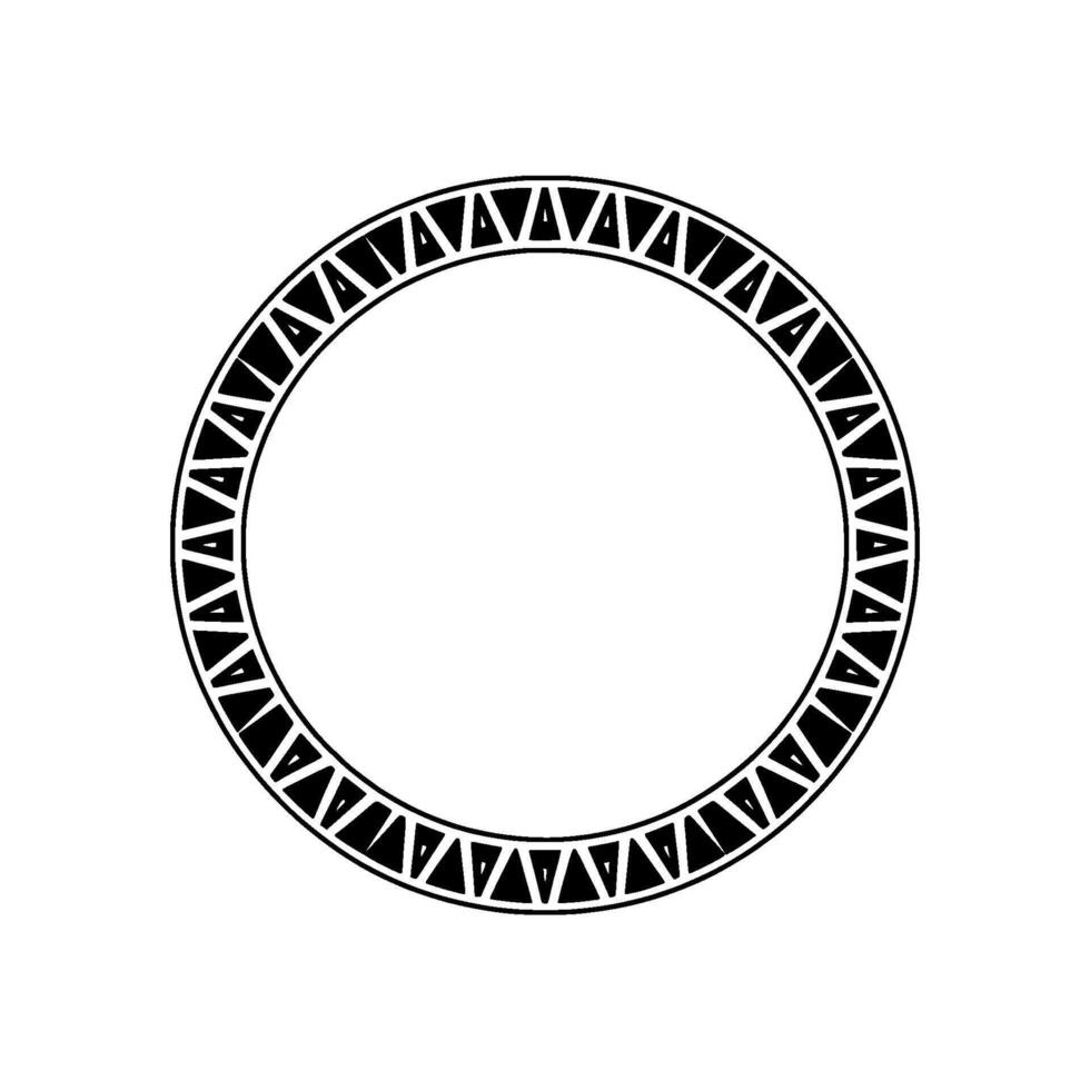 Geometric Circle Frame, Tribal Pattern, Minimalist - Abstract vector