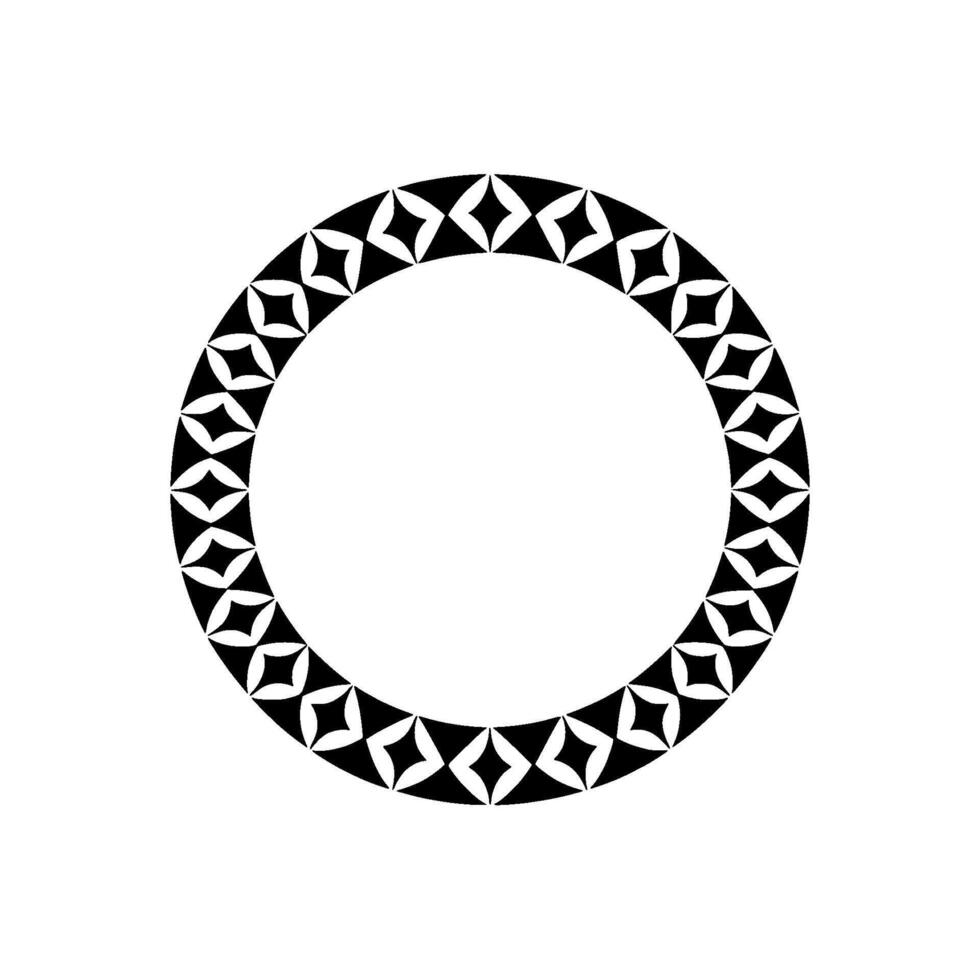 Geometric Circle Frame, Minimalist , Black White Pattern, Symmetry vector