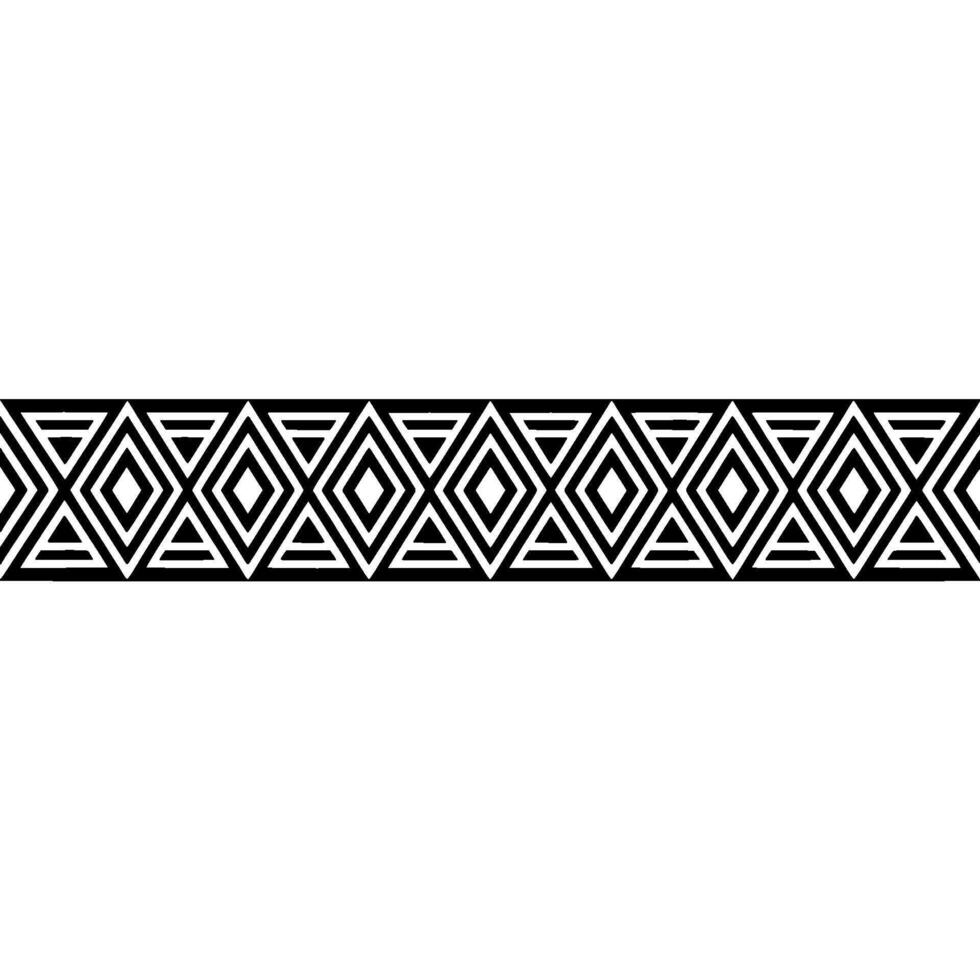 Geometric Border, Black and White, Art Deco Pattern, Diamond vector