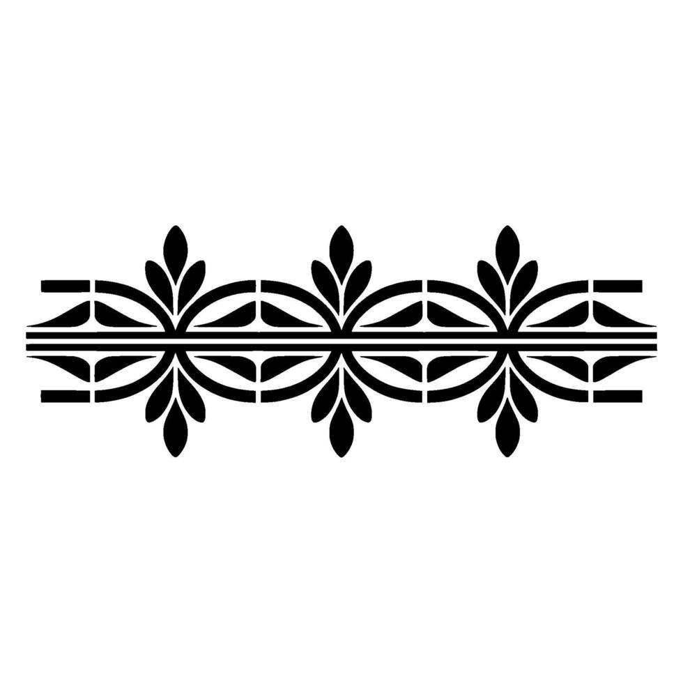 Elegant Black Floral Border, Vintage Element, alternate version 35 vector
