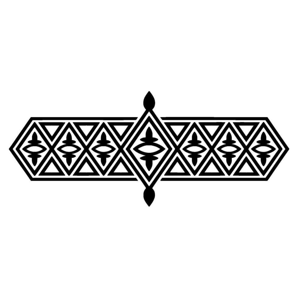 Geometric Deco Border, Stylized Black Pattern, Symmetrical vector