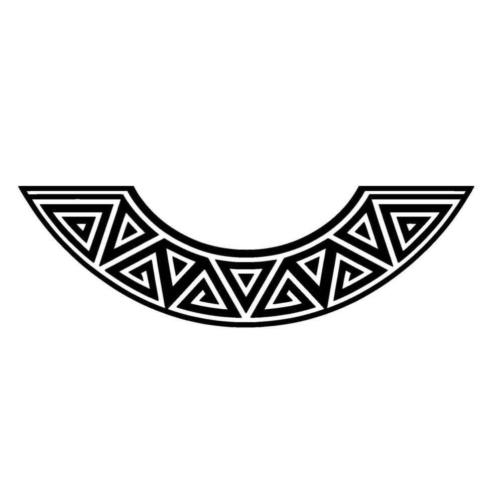 Geometric Crescent, Tribal Pattern, Minimalist vector