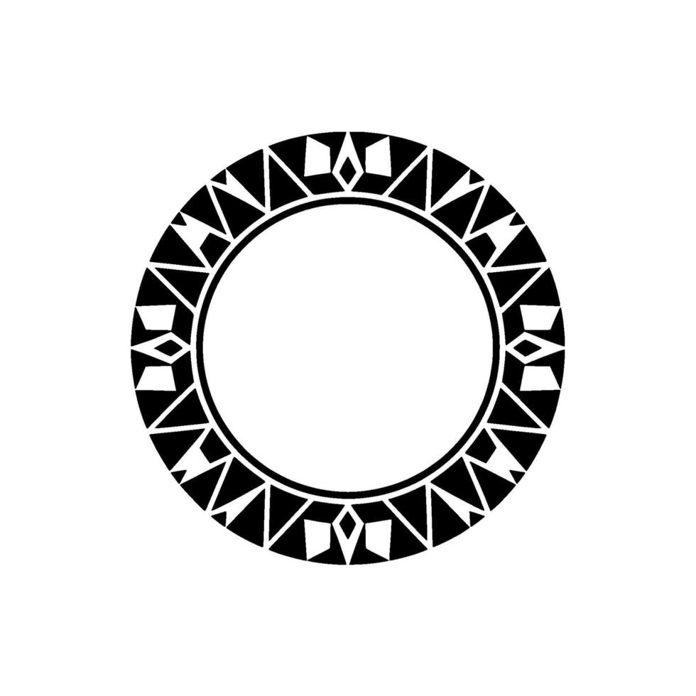 Geometric Circle Frame, Tribal Motif, Minimalist, Pattern vector