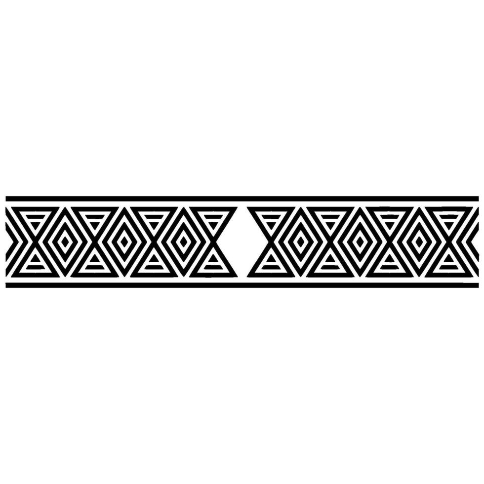 Geometric Deco Border, Minimalist Pattern, Black White - Zigzag vector