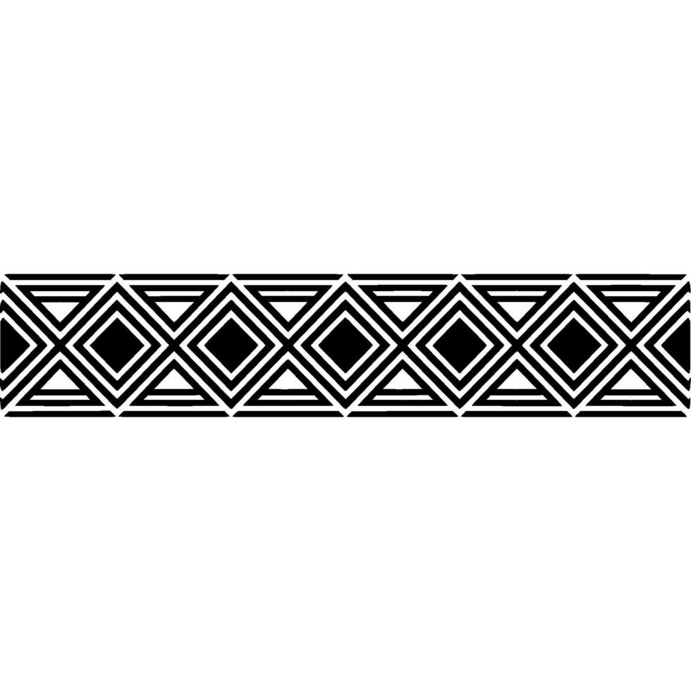 Geometric Deco Border Minimalist Black White Pattern, Art deco vector