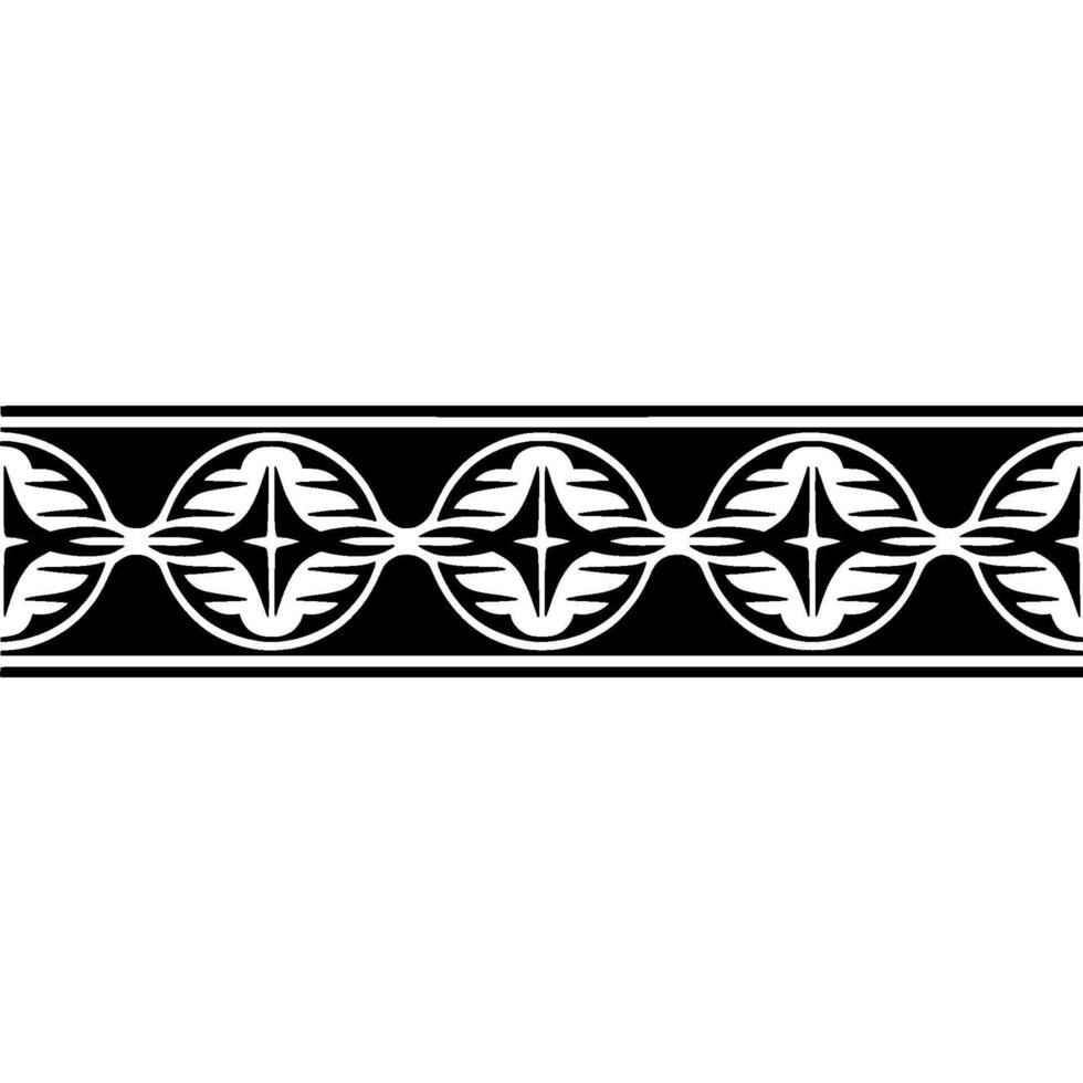 Geometric Deco Border, Stylized Floral Motif vector