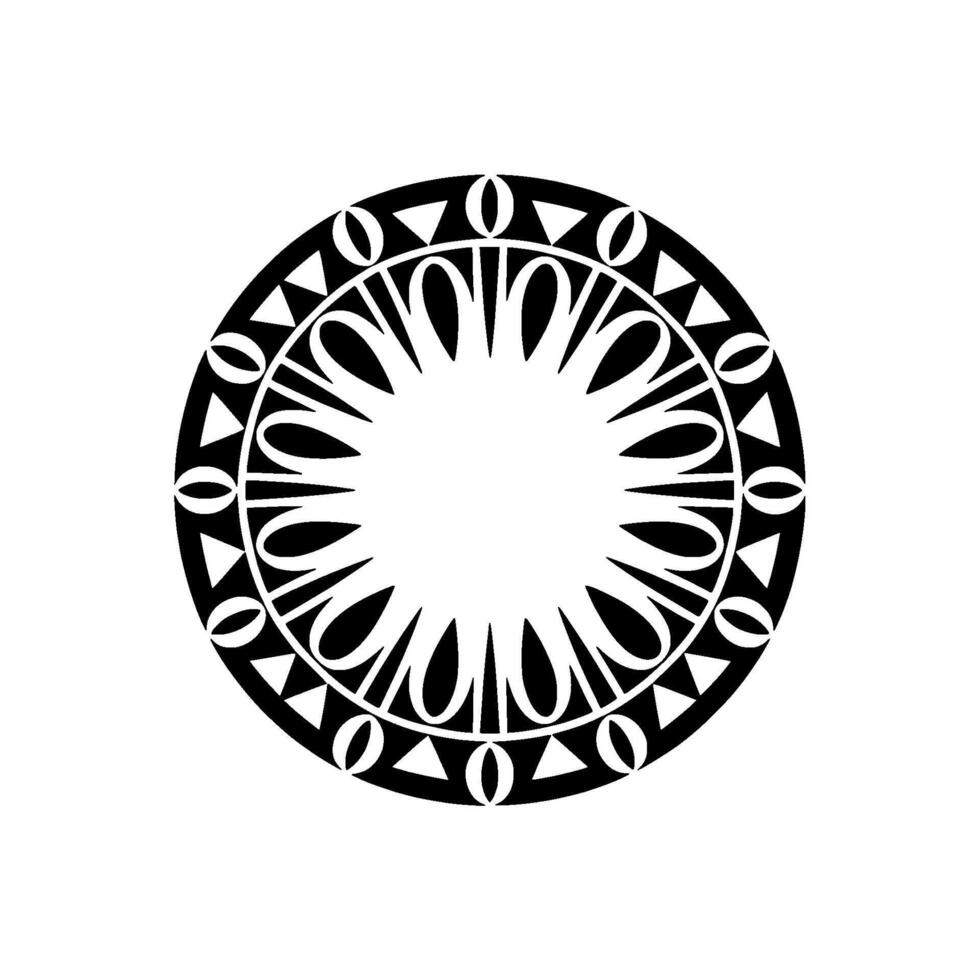 Geometric Mandala, Minimalist Black White, Circular vector