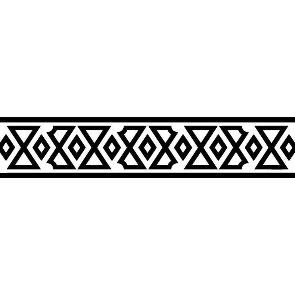 Geometric Border, Tribal Pattern, Minimalist - Line vector