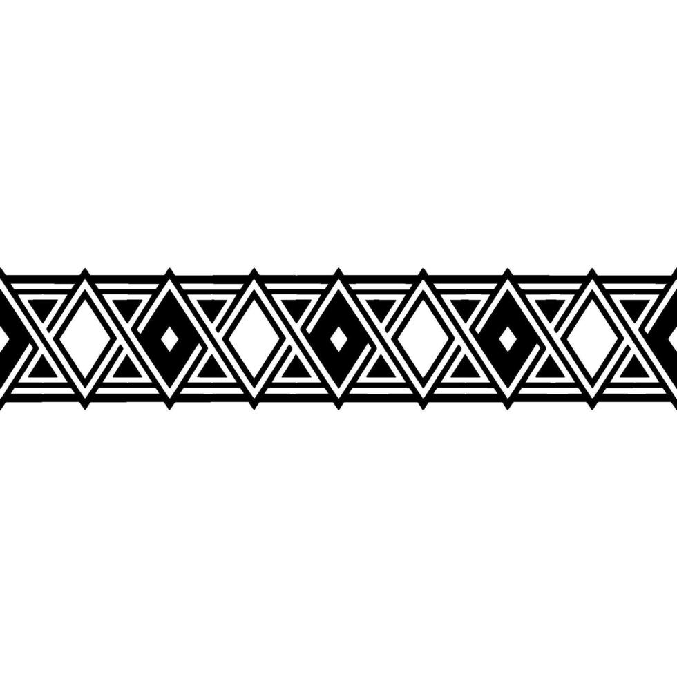 Geometric Deco Border, Minimalist Pattern - Contour vector