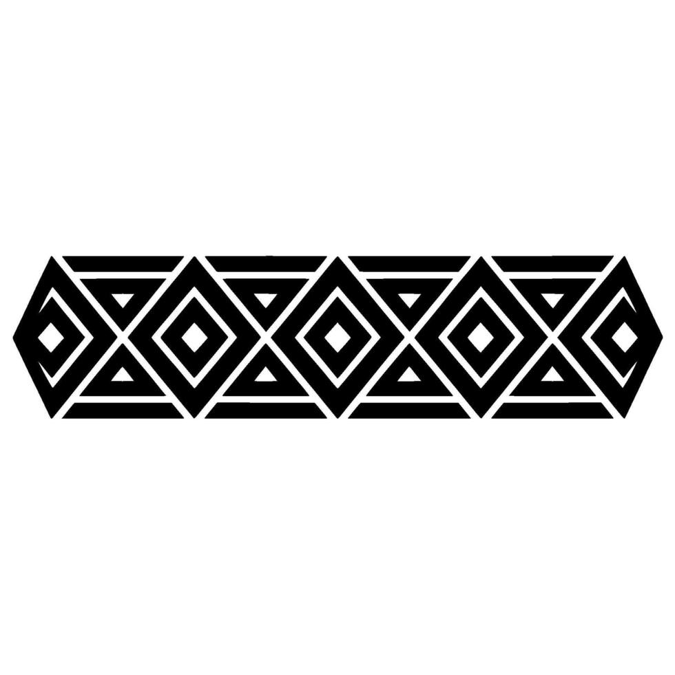 Geometric Deco Border, Black White, Stylized Pattern, Abstract vector