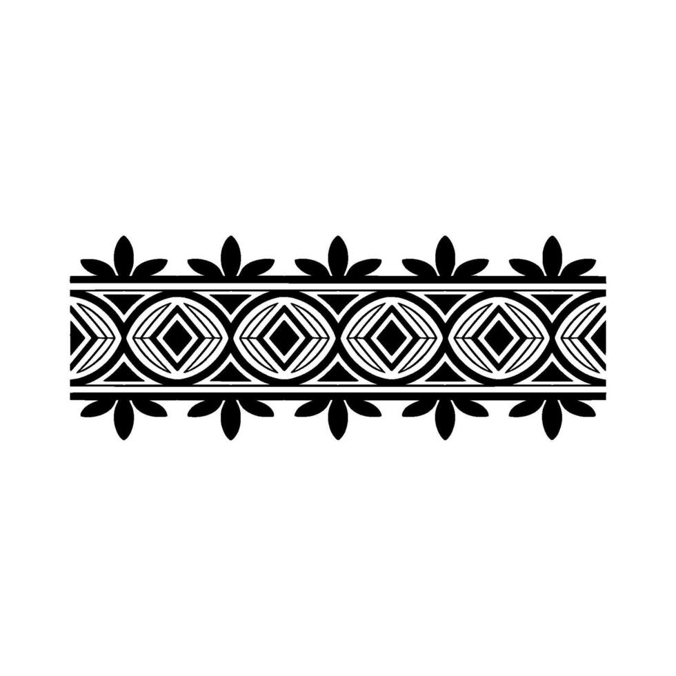 Geometric Tribal Border, Minimalist , Black White, Illustration vector