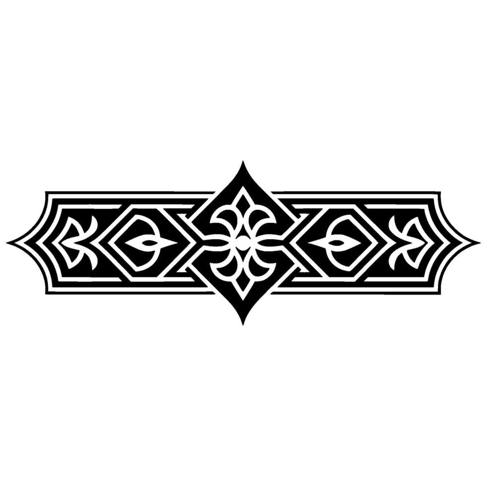Intricate Black White Decorative Border, Medieval Style vector