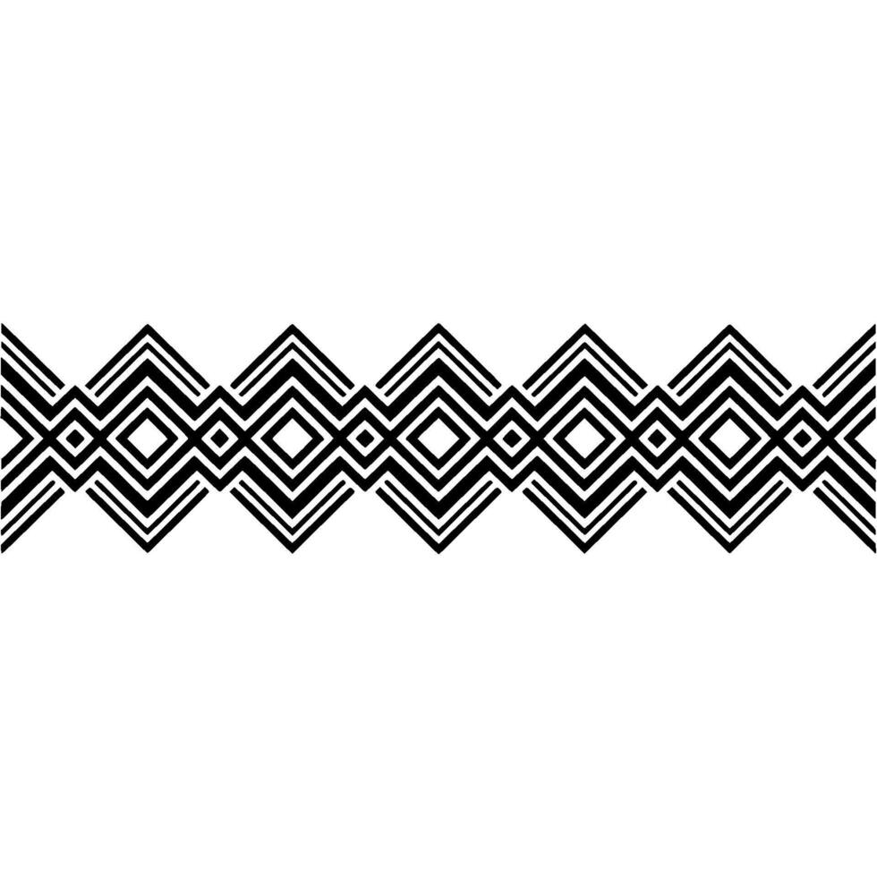 Geometric Border, Black White Zigzag Pattern, Minimalist vector