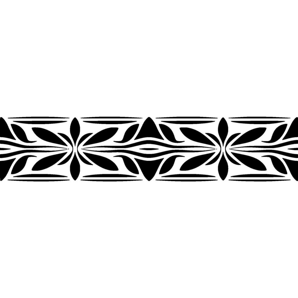 Stylized Repeating Leaf Border, Minimalist vector