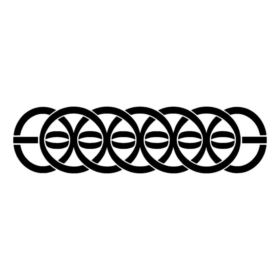 Interlocking Circle Pattern, Minimalist , Geometric Motif vector