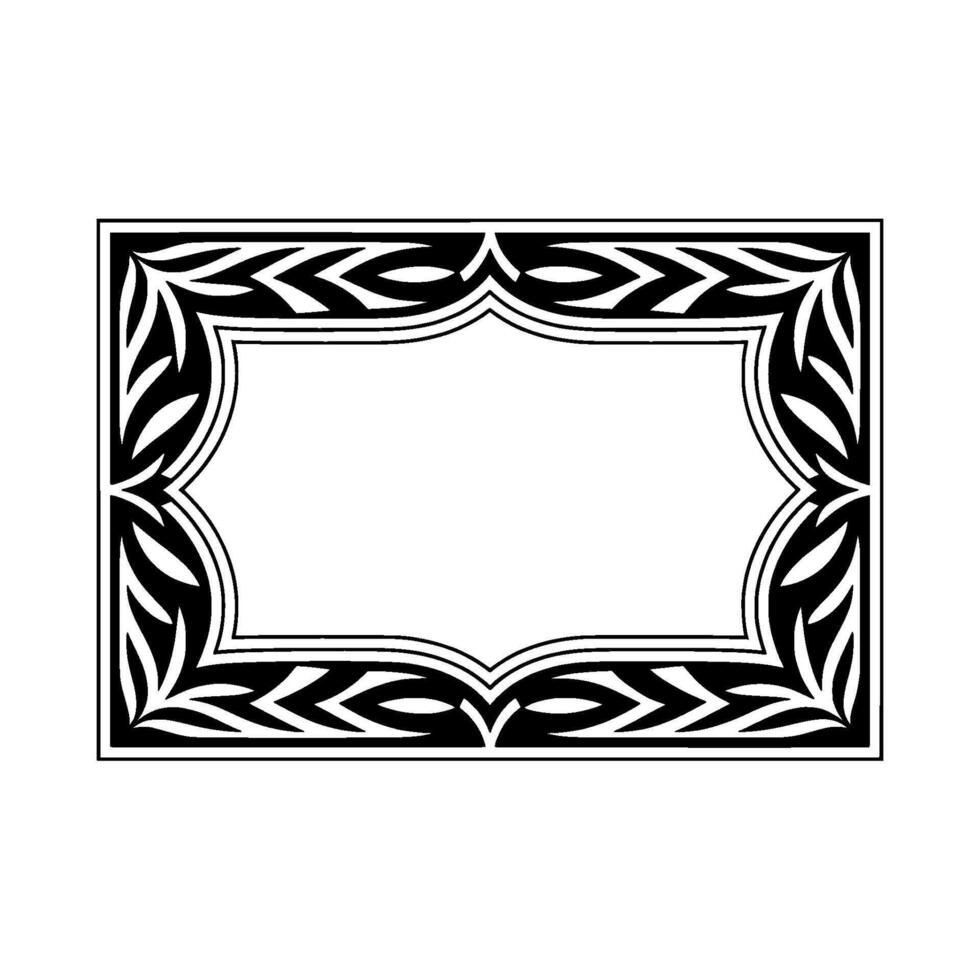 Geometric Tribal Frame, Black and White, Minimalist, Pattern vector