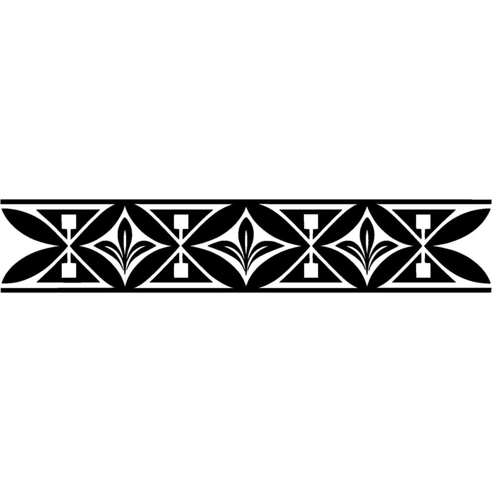 Art Deco Border, Geometric Pattern, Elegant , Black and White, Stylized Floral vector