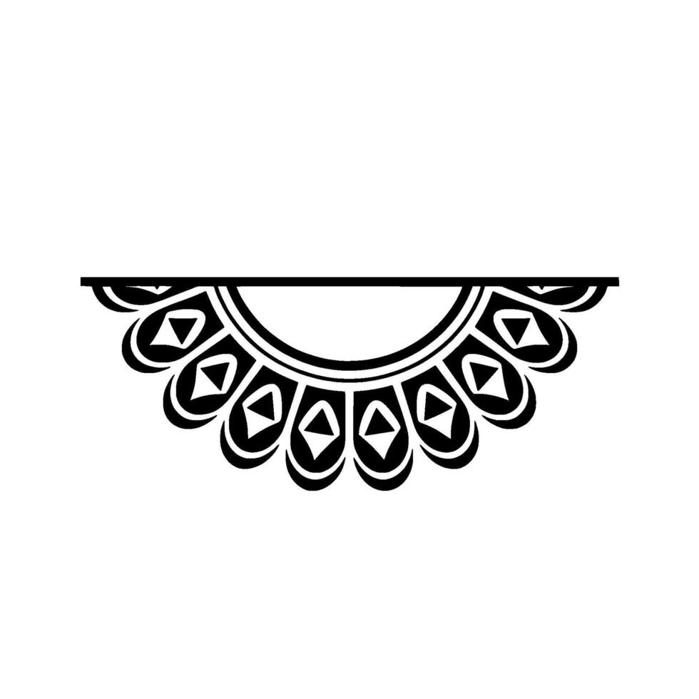 Geometric Halo Stylized Crescent Ornament vector