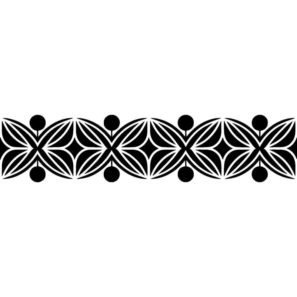 Geometric Border, Stylized Floral Motif, Minimalist, Pattern vector